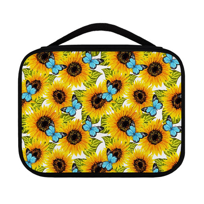Blue Butterfly Sunflower Pattern Print Classic Bible Case
