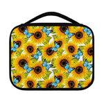 Blue Butterfly Sunflower Pattern Print Classic Bible Case