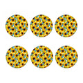 Blue Butterfly Sunflower Pattern Print Coaster Set