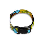 Blue Butterfly Sunflower Pattern Print Dog Collar