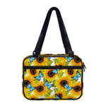 Blue Butterfly Sunflower Pattern Print Double Strap Bible Bag