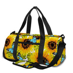 Blue Butterfly Sunflower Pattern Print Gym Bag