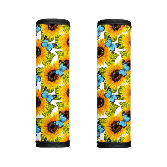 Blue Butterfly Sunflower Pattern Print Handle Covers