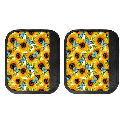Blue Butterfly Sunflower Pattern Print Handle Covers