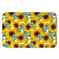 Blue Butterfly Sunflower Pattern Print Indoor Door Mat