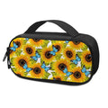 Blue Butterfly Sunflower Pattern Print Portable Cooler Travel Case