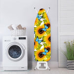 Blue Butterfly Sunflower Pattern Print Ironing Board Cover
