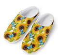 Blue Butterfly Sunflower Pattern Print Mesh Casual Shoes