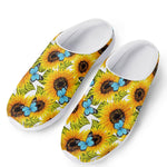 Blue Butterfly Sunflower Pattern Print Mesh Casual Shoes