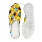 Blue Butterfly Sunflower Pattern Print Mesh Casual Shoes