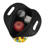 Blue Butterfly Sunflower Pattern Print Neoprene Lunch Bag