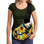 Blue Butterfly Sunflower Pattern Print Pet Sling Carrier