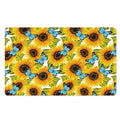 Blue Butterfly Sunflower Pattern Print Polyester Doormat