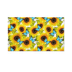 Blue Butterfly Sunflower Pattern Print Polyester Flag