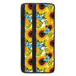 Blue Butterfly Sunflower Pattern Print Refrigerator Handle Covers