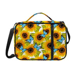 Blue Butterfly Sunflower Pattern Print Shoulder Strap Bible Bag