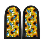 Blue Butterfly Sunflower Pattern Print Skillet Handle Cover