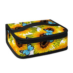 Blue Butterfly Sunflower Pattern Print Small Lunch Bag