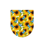 Blue Butterfly Sunflower Pattern Print Toilet Lid Cover