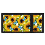 Blue Butterfly Sunflower Pattern Print Trifold Wallet