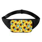 Blue Butterfly Sunflower Pattern Print Waist Bag