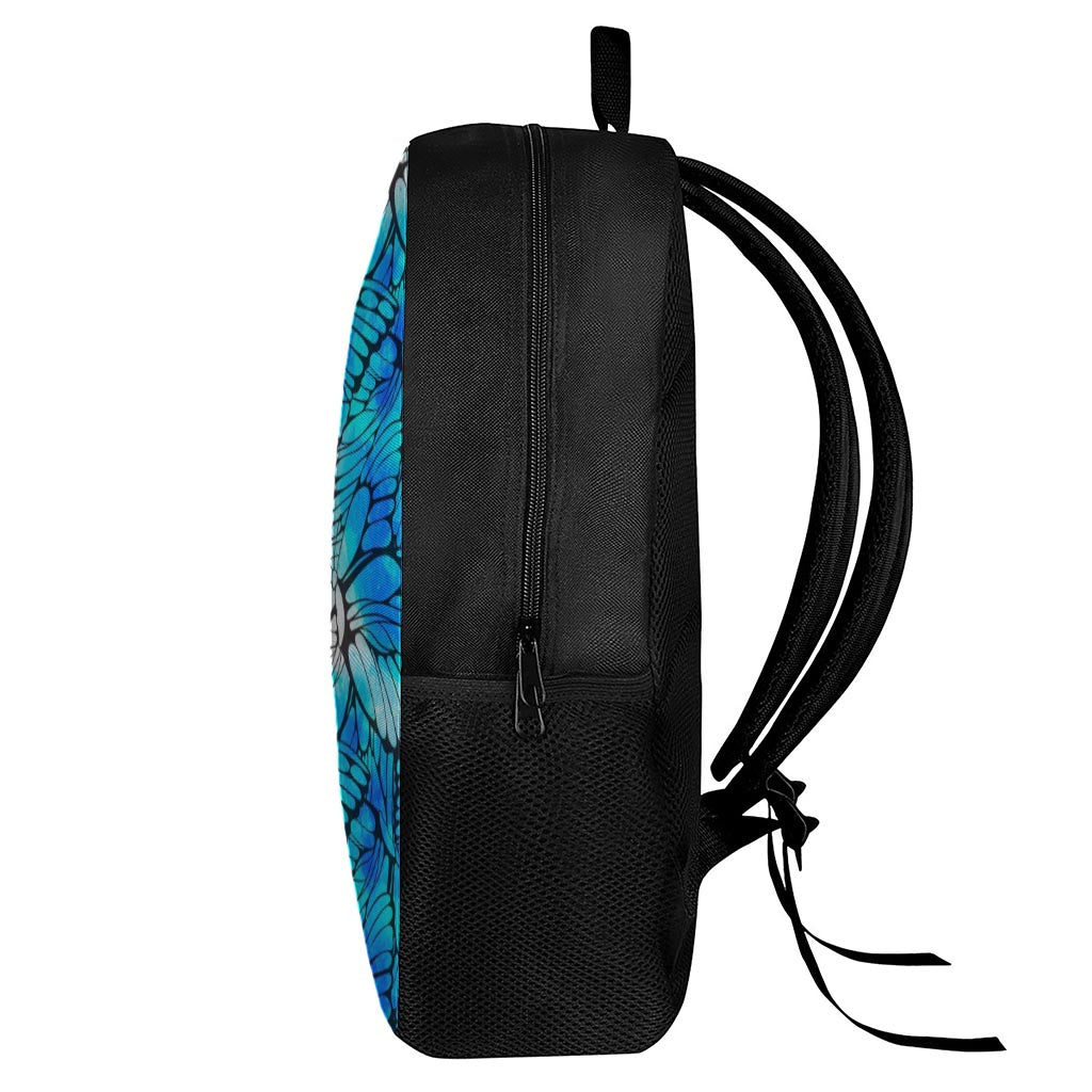 Blue Butterfly Wings Pattern Print 17 Inch Backpack