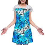 Blue Butterfly Wings Pattern Print Adjustable Apron