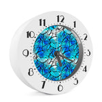Blue Butterfly Wings Pattern Print Alarm Clock