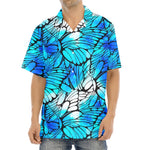 Blue Butterfly Wings Pattern Print Aloha Shirt