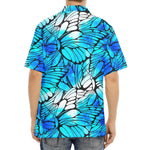 Blue Butterfly Wings Pattern Print Aloha Shirt