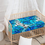 Blue Butterfly Wings Pattern Print Baby Crib Sheet