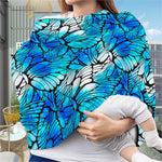 Blue Butterfly Wings Pattern Print Baby Seat Cover
