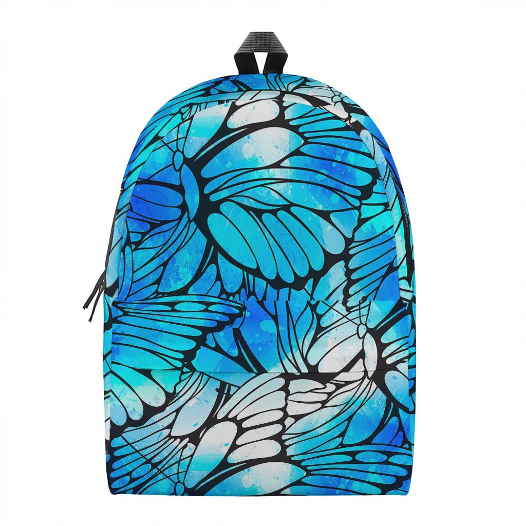 Blue Butterfly Wings Pattern Print Backpack