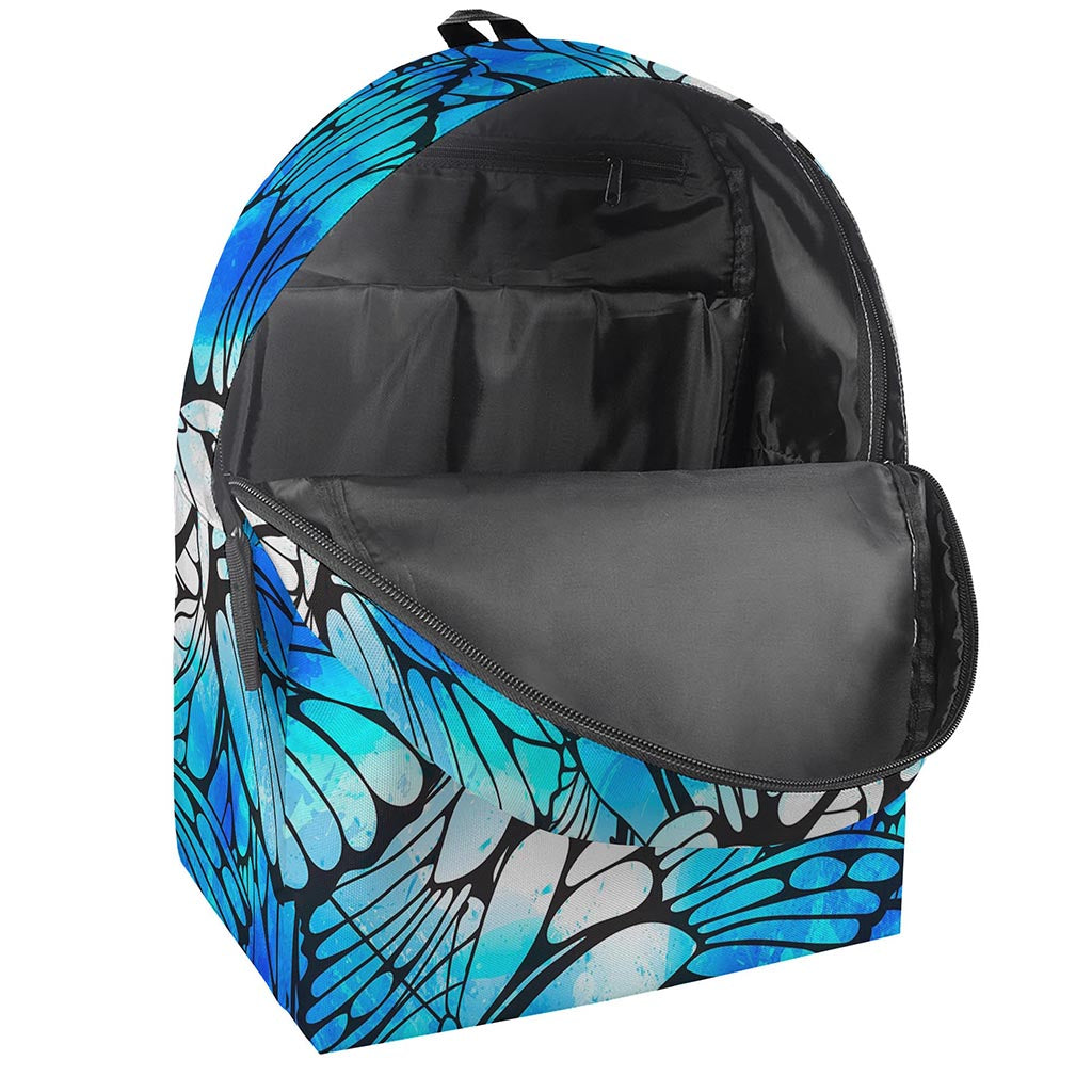 Blue Butterfly Wings Pattern Print Backpack