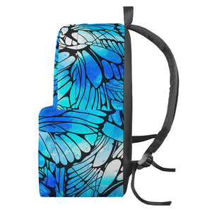 Blue Butterfly Wings Pattern Print Backpack