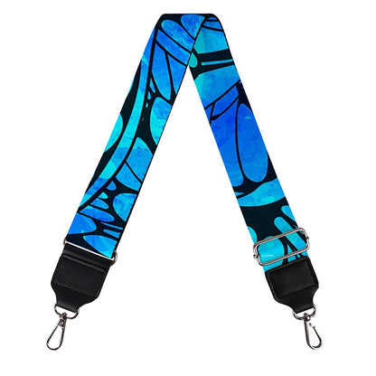 Blue Butterfly Wings Pattern Print Bag Strap