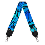 Blue Butterfly Wings Pattern Print Bag Strap