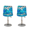 Blue Butterfly Wings Pattern Print Bar Stool Covers