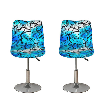 Blue Butterfly Wings Pattern Print Bar Stool Covers