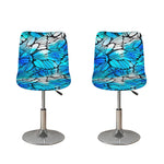 Blue Butterfly Wings Pattern Print Bar Stool Covers