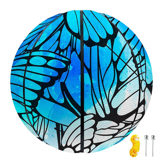 Blue Butterfly Wings Pattern Print Basketball