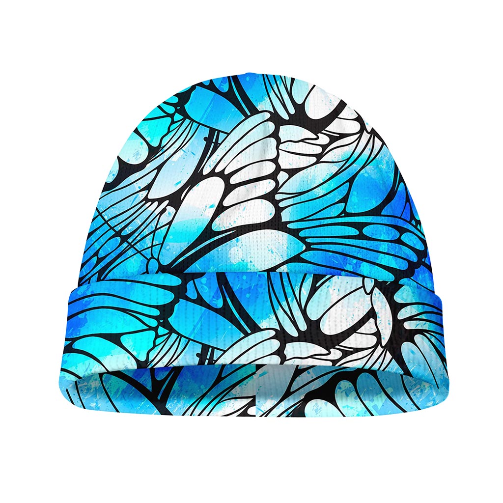 Blue Butterfly Wings Pattern Print Beanie
