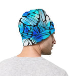 Blue Butterfly Wings Pattern Print Beanie