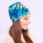 Blue Butterfly Wings Pattern Print Beanie