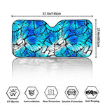 Blue Butterfly Wings Pattern Print Car Windshield Sun Shade