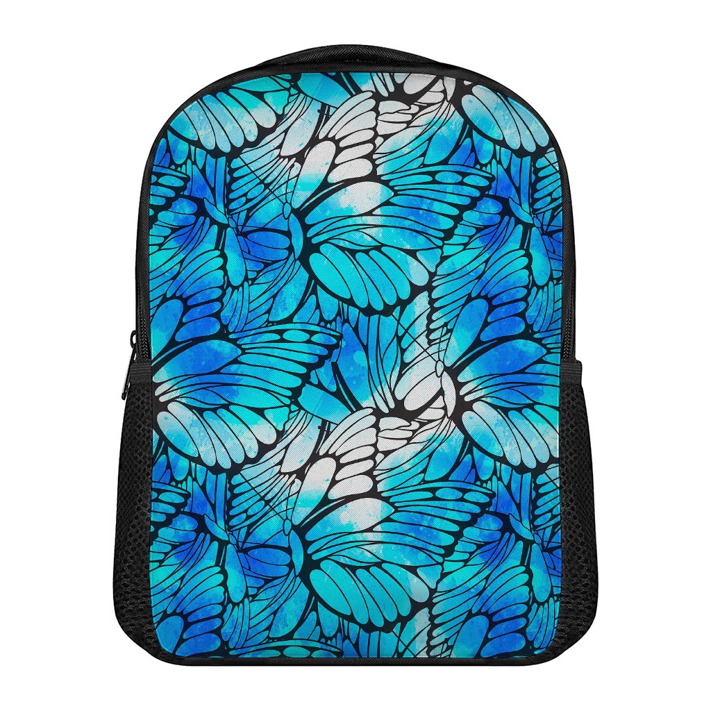 Blue Butterfly Wings Pattern Print Casual Backpack