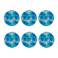 Blue Butterfly Wings Pattern Print Coaster Set