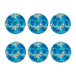 Blue Butterfly Wings Pattern Print Coaster Set