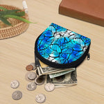 Blue Butterfly Wings Pattern Print Coin Purse