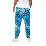 Blue Butterfly Wings Pattern Print Cotton Pants